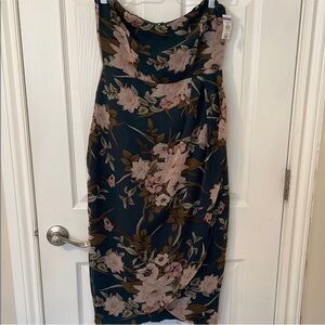 Lulu's Dark Green Floral Midi Dress